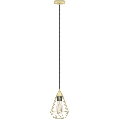 Suspension luminaire Tarbes, lustre chambre en métal laiton brossé (1/5)