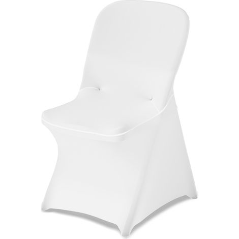 VEVOR Stuhlhussen Stuhlbezug 30 Stk. waschbarer & abnehmbarer Stuhlüberzug aus Polyester-Spandex für Hochzeitsfeiern Esszimmerbankette Restaurant, passend für Stühle (46 x 50 x 86 cm) Weiß (1/5)