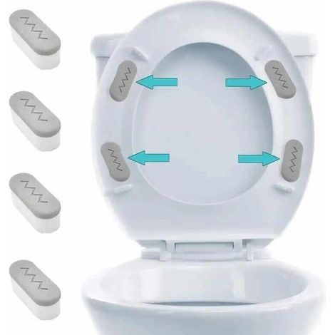 Bardusch-Lot de 4 amortisseurs autocollants WC – Coussinets adhésifs silencieux pour abattant, compatible bidet/toilette (1/5)