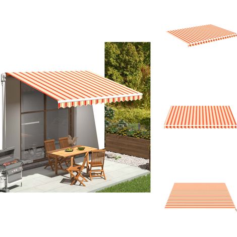 Markisenbespannung Gelb und Orange 4,5x3,5 m - Markisenstoff - Sonnenschutz - Outdoor Dekoration - Gartenbedarf - Markise (1/5)