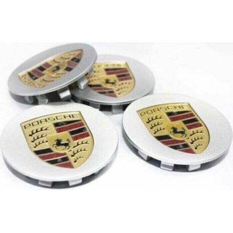 75MM 4-pack Porsche Silver Centre Cap (Single)..DEBUNS (1/2)