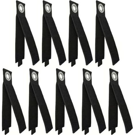 Lot de 9 sangles de rangement pour câbles en nylon très résistantes réglables avec œillets pour outils et cordons noir (1/5)