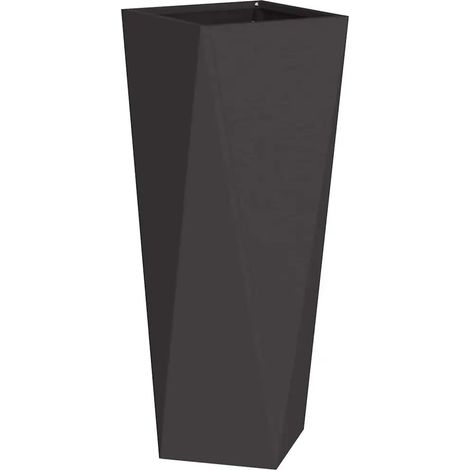 Macetero moderno para exteriores de 30 x 30 x 75 cm diseño elegante detalles en acero negro 020053006 (1/5)