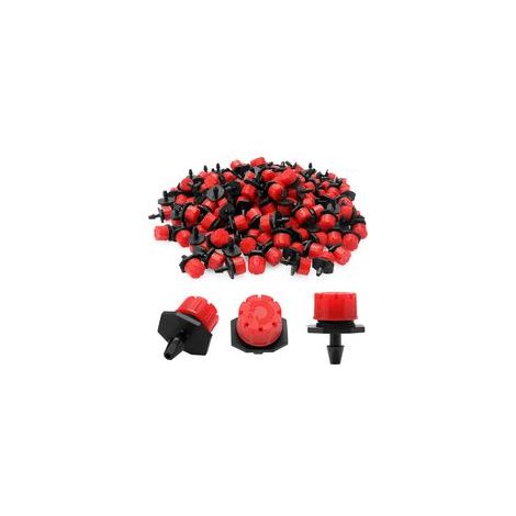200 Pièces Goutteur Irrigation Réglable, Goutte à Goutte Dripper Micro en Plastique pour Egouttement, Tête de Gicleurs D'irrigation pour Parterres de Fleurs, Jardins, Pelouse à Plante, Rouge (1/5)