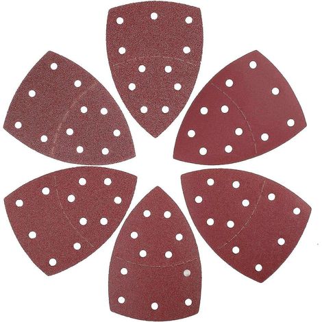 Jeu de 180 feuilles abrasives triangulaires, 105 x 152 mm │ 11 trous │ chaque 30 x 40/60/80/120/180/24 (1/5)