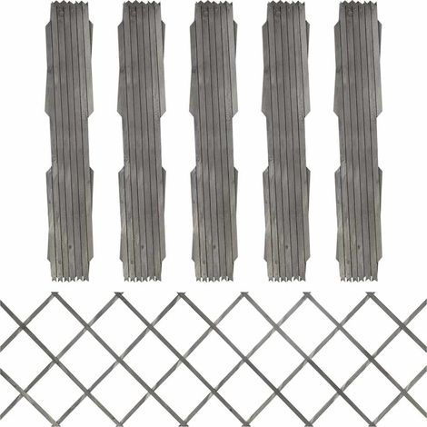 Clôture à treillis-Clôture de jardin 5 pcs Gris Bois de sapin massif 180x60 cm (1/5)