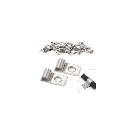 30 Pièces Fixation Grillage Rigide Sur Mur 4mm Attache Grillage Rigide Inoxydable Colliers de Serrage en U à Trou Unique Fixation Murale Grillage Rigide pour Ø 4-5mm Câble Tuyaux d'eau Installation (1/5)