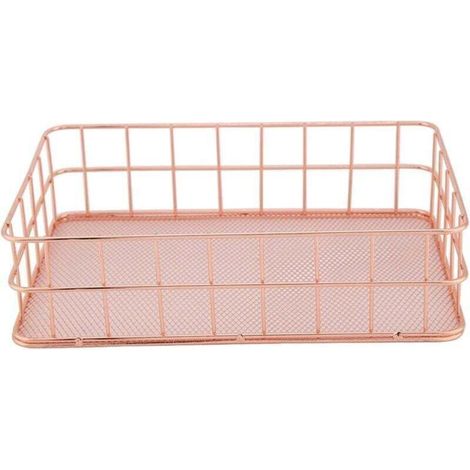 Panier de rangement en fer or rose (L-rectangulaire)-Fei Yu