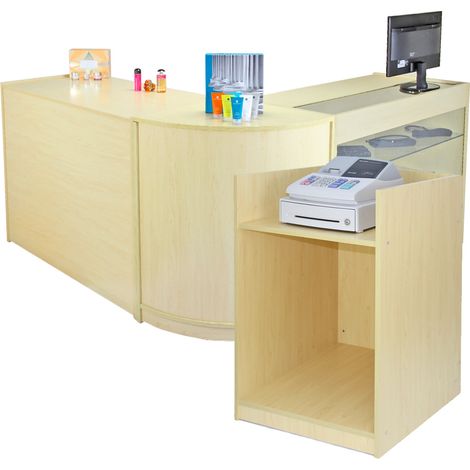 Set arredamento negozio 4 pezzi acero – banconi A1200, K1200, CM60, TB60 (1/5)