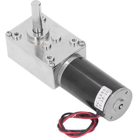 Kleiner Gleichstrom-Getriebemotor, 18 W, hohes Drehmoment, reversibler Schneckengetriebemotor mit Selbsthemmung, 12 V DC, 0–10 U/min (1/5)