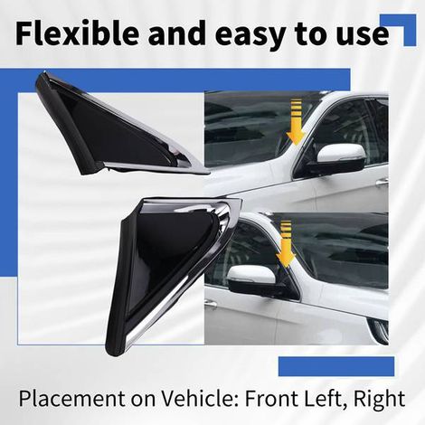 1 pair: Color: Black + Silver Plating Material: Plastic Left + Right A-pillar Triangular Outer Triangle Rearview Mirror (1/4)