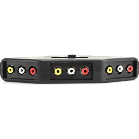 RCA Splitter 3-in-1 Audio Audio Output Video RCA Splitter Video Switch Selector - Black (1/4)
