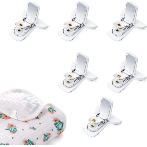 Lot de 6 clips de couette et clips de drap de lit avec attaches rembourrées solides pour empêcher la couette de bouger Accessoires de literie (1/5)