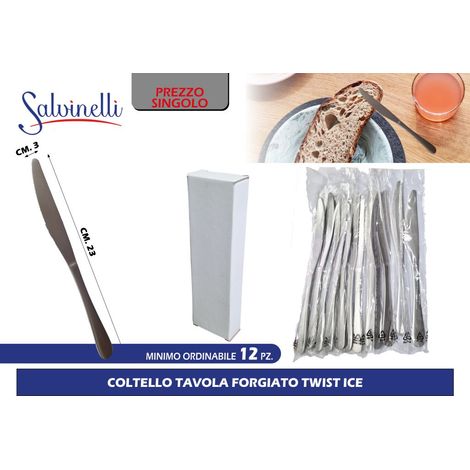 Set 12 Coltelli da Tavola in Acciaio Inox Twist Ice Salvinelli
