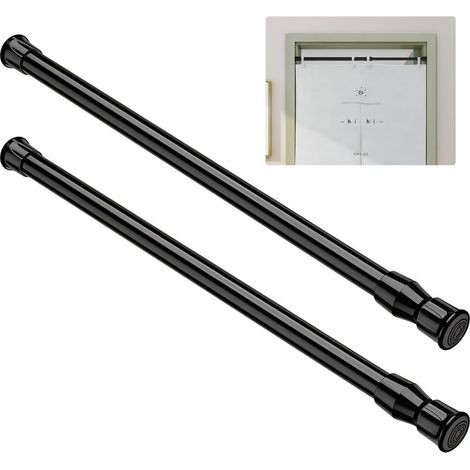 Lot de 2 Tringles à Rideaux Télescopiques Sans Perçage 40-70 cm pour Fenêtre Salle de Bain Cuisine (1/5)
