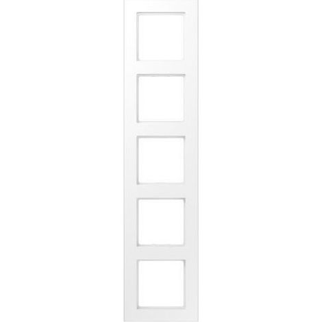 Jung Cadre 5x, A 550, thermoplastique laqué, blanc neige mat, montage vertical et horizontal A 5585 BF WWM