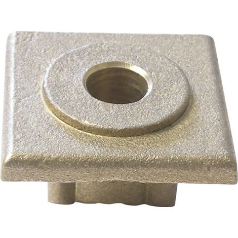 Portac – Embout percé 40x40 mm pour tubes 1,2 ou 1,5 mm – Finition brut – Pour gond de diamètre 12 mm – Usage dans tubes profilés