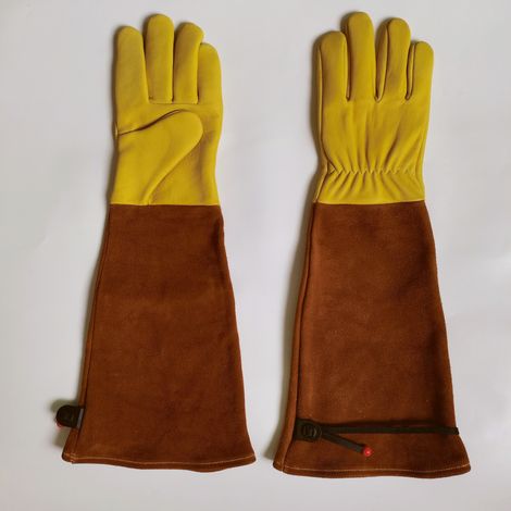 Gartenhandschuhe – Damen/Herren – Lederarbeitshandschuhe – Gartengeräte – schnittfeste Handschuhe – Handschuhe gegen dornige Rosen – lange Gartengeräte – Damen (1/3)