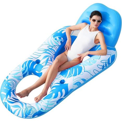 Sedie gonfiabili da piscina per adulti – con portabicchieri e poggiapiedi – sedie galleggianti da piscina (1/5)