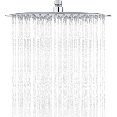 Stainless Steel Shower Head - Water Saving Shower, 30cm Round Shower Head, Universal Rain Shower Head with 1/2 inch Thread, 360° Swivel, 30° Tilt, Easy to Install and Clean (1/5)