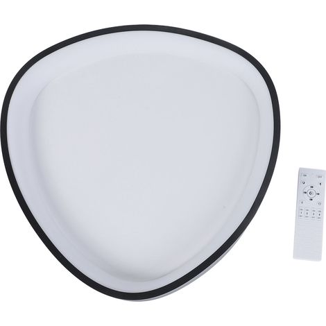 Plafonnier LED fixation affleurante minimaliste 3 températures de couleur gradable APP contrôle ovale triangle cuisine chambre noir (1/5)