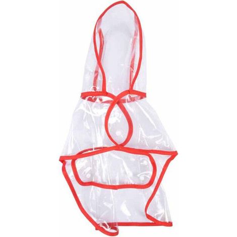 Waterproof Dog Raincoat "Transparent" 30cm Red