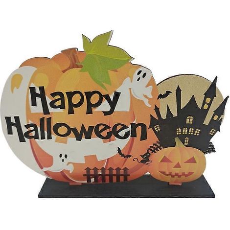 Pendentif en bois d'Halloween, citrouille d'Halloween, crâne, araignée, chauve-souris, décoration pour une fête d'Halloween (1/5)