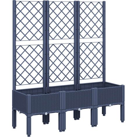 Maison Exclusive - Pflanzkübel mit Rankgitter Blaugrau 120x40x142