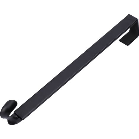 Schwarzer, einziehbarer Türkranzhaken, kein Bohren erforderlich, verstellbarer Bezug für Weihnachts- und ganzjährige Dekoration – max. 60 cm (1/5)