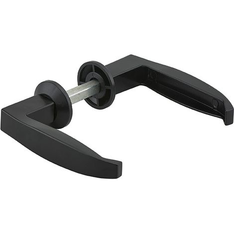 Thirard – Béquilles pour serrure à crochet de portail – Aluminium fondu – Épaisseur de porte jusqu'à 70 mm – Carré 7 mm – Adaptateur 8 mm – Noir