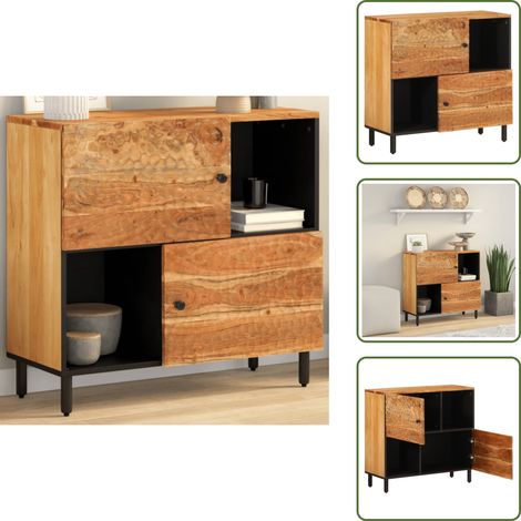 Credenza per casa - vidaXL Credenza 80x33x75 cm in Legno Massello di Acacia - Credenza con ripiani