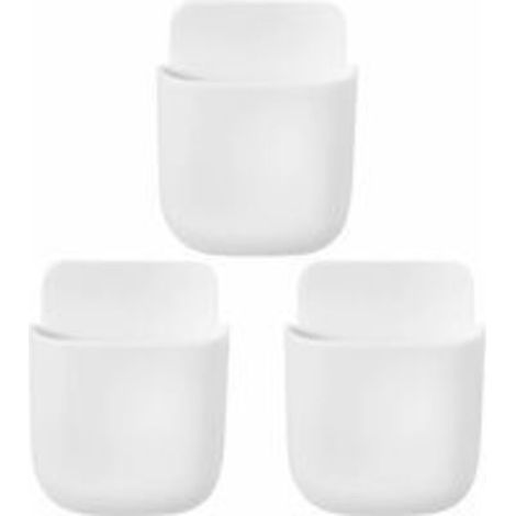 Organizador de 3 piezas para mandos a distancia, organizador multimedia de pared, caja de almacenamiento para mandos de TV (blanco) - Crezuo