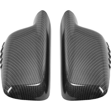 Couvercle de Rétroviseur en Fibre de Carbone, Boîtier pour 3 Séries E46 7 Série E66, Empêcher les Rayures de Poussière, Installation Facile, pour E46 3 Séries 2000-2006 avec (1/5)