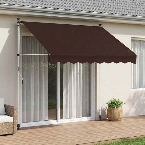 vidaXL Auvent rétractable manuel Marron 100 cm