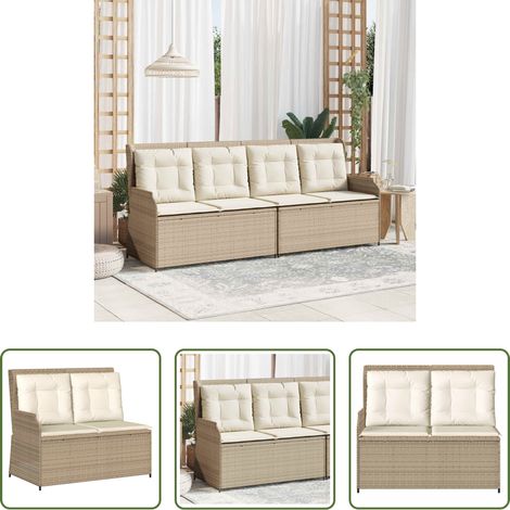 Banc extérieur -  Banc de jardin Beige polyrotin (1/5)