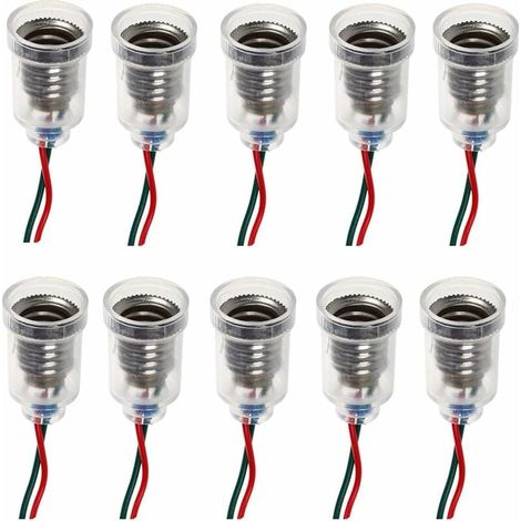 [NIEMALS VERWENDET] 10 Stück E10 LED-Lampenfassung mit Schraubsockel und Kabel für elektrische Tests und Experimente im Haushalt