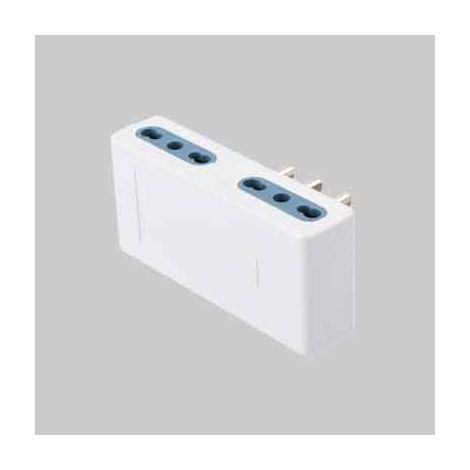 ADATTATORE QUADRUPLO 10A CARDINALE 2P+T- prese 10A 2P+T