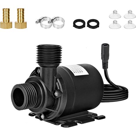 Mini pompe à eau 12 V, pompe d'aquarium CC 12 V, pompe de fontaine 800 L/h 5 m, ultra silencieuse, pour aquariums, bassins, fontaines, aquariums, systèmes hydroponiques, avec 4 ventouses (1/5)