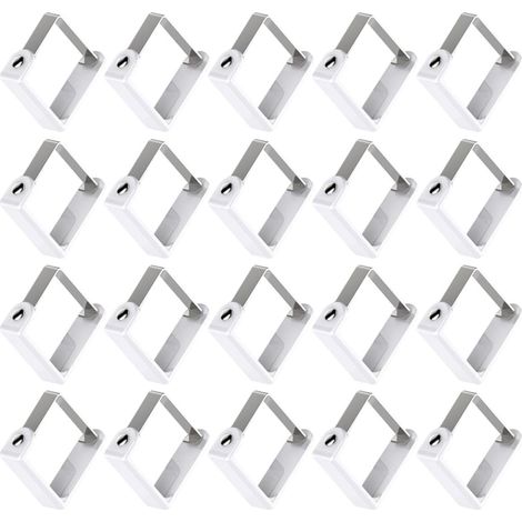 20 Pinces à Nappe Blanc, Clips Antidérapants pour Table, Maintien Sécurisé en Extérieur (1/5)