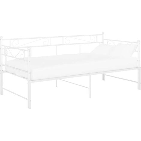 Maison Exclusive - Tagesbett Ausziehbar Weiß Metall 90x200 cm