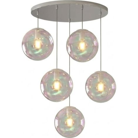 Top light moderne iris 1234 20x5+r60t6 cr e27 led métal verre irisé (1/5)