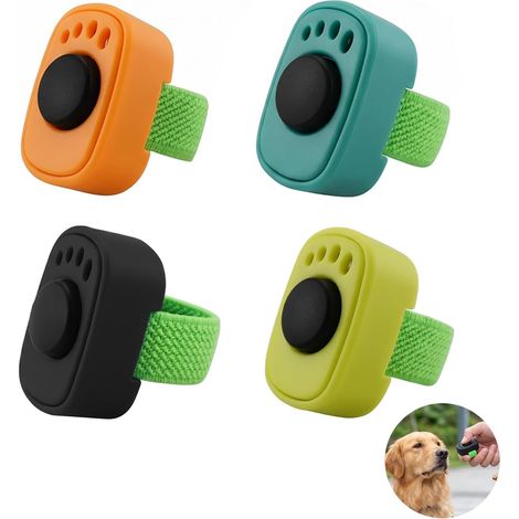 Lot De 4 Clickers De Dressage Pour Chien, Accessoire Pratique Pour Éducation Canine, Clicker À Anneau Pour Doigt, Dressage Chiens Chats Chevaux, Accessoire Pour Chien