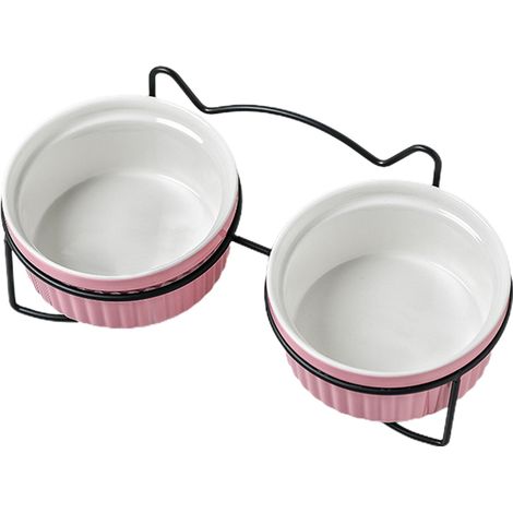 Gamelles pour chat et chiot en céramique avec support, pour nourriture et eau. (1/5)