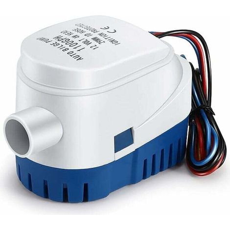 Pompes de cale 12 V 1 100 GPH Pompe de cale automatique Pompe à eau liquide silencieuse automatique pour pompe de cale marine Pompe à eau pour bateaux Étangs Piscines Dolaso