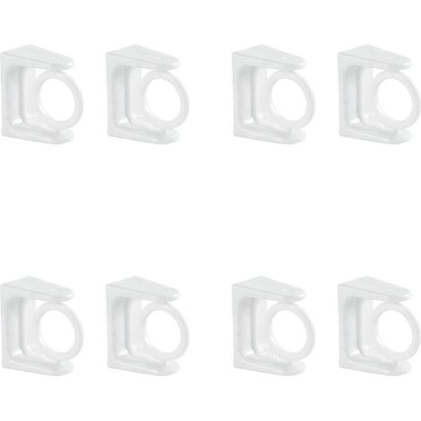 Fixateur de tringle rétractable rotatif à 360° (8 pièces) avec crochets adhésifs puissants, sans perçage, pour porte-serviettes ou tringle à rideau de douche. (1/5)