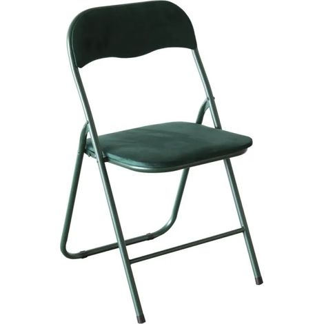 Silla plegable Amanda en terciopelo verde oscuro