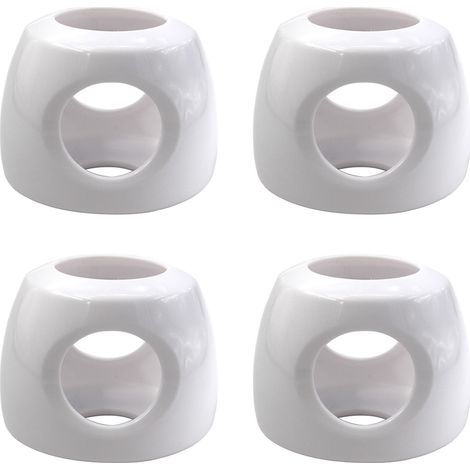 4 protections anti-collision rondes, pour poignées de porte, en ABS, hauteur 5,5 cm, diamètre 5 à 6,5 cm, blanc (1/5)