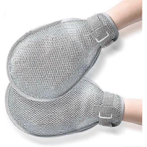 Gants de contention médicale - Lot de 2, gants de protection des mains pour les patients atteints de démence ou les personnes âgées, les enfants autistes, gants de contention au lit, immobilisation de (1/4)