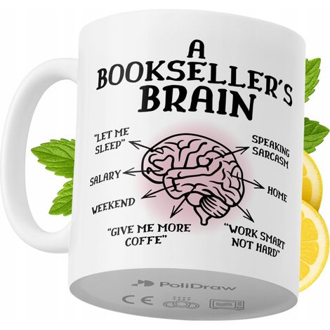 Lustige Kaffeetasse mit witzigem Textdesign für Buchhändler – ideal für Geburtstage, Namenstage und Feiertage. Hochwertige Tasse für besondere Anlässe, ob im Büro oder zu Hause. Farbe: Weiß, 330 ml.