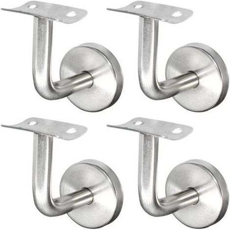 Support de main courante en inox 304 – Lot de 4 supports muraux pour rampe bois – Résistant à la corrosion – Installation facile (1/4)
